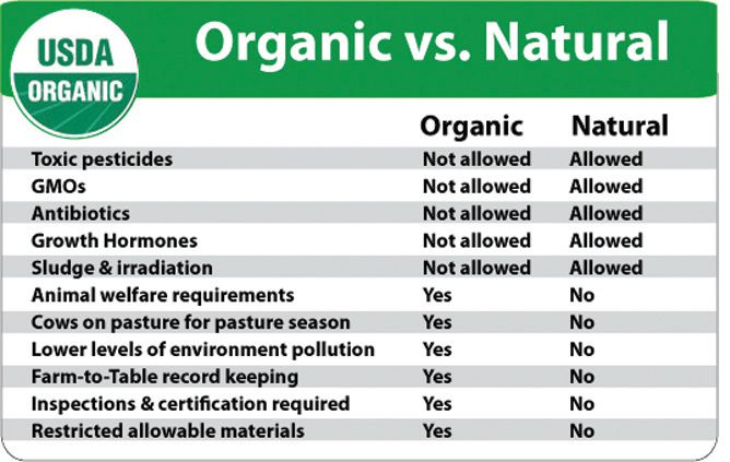 Organic vs Natural