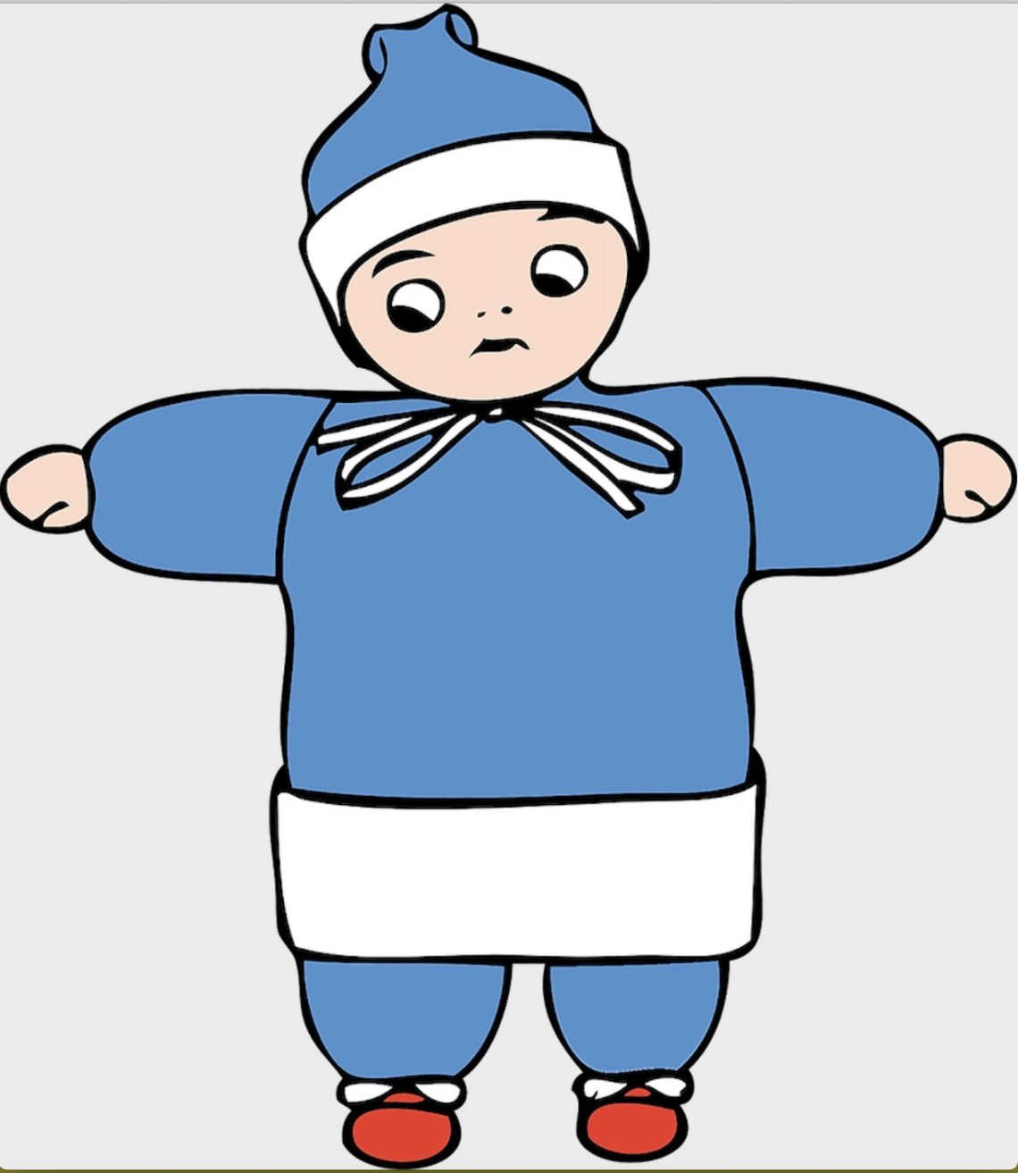 child in snowsuit drawing