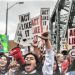 Bridge photo of youth climate protest