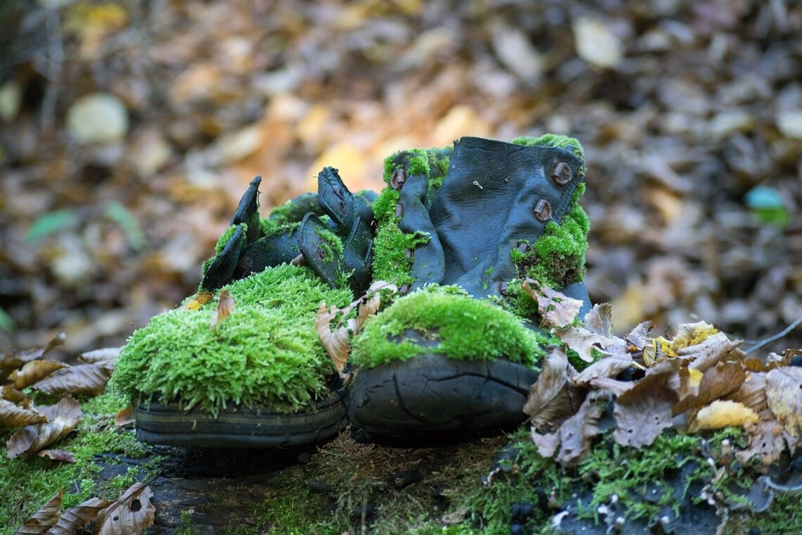 decomposing hiking boots