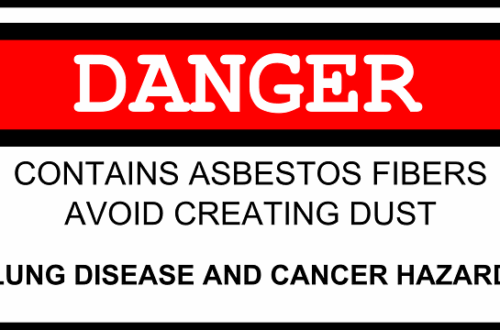 Asbestos warning sigb